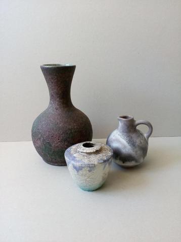 Keramiek vazen.O.a Terra.Bruisglazuur/Raku.Pr.p.st vanaf beschikbaar voor biedingen