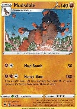 Pokemon - Mudsdale (VIV 97) Rare.., Ophalen of Verzenden, Zo goed als nieuw, Losse kaart