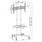 TV/monitor standaard trolley, 37-70", hoogte verstelbaar, Audio, Tv en Foto, Televisiebeugels, 2direct GmbH, Langenstück 5 58579 Schalksmühle, Germany