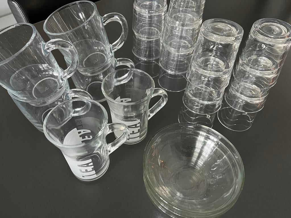 Glazen set: Thee, limonade en schaaltjes, Ophalen, Gebruikt