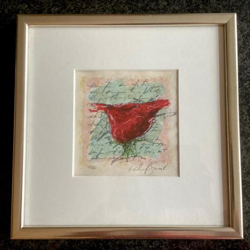 Zeefdruk, Richard Smeets, roos, genummerd, gesigneerd, Antiek en Kunst, Kunst | Litho's en Zeefdrukken, Ophalen