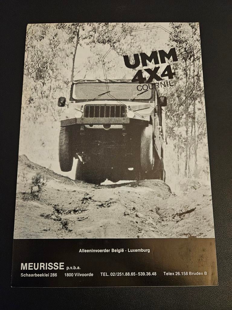Brochure UMM 4x4 Cournil, Boeken, Auto's | Folders en Tijdschriften, Zo goed als nieuw, Overige merken, Ophalen of Verzenden