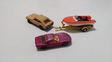 Matchbox ( Ford Capri II , Lamborghini Miura, Boottrailer)