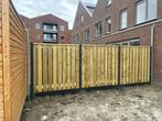 Schutting Grenen hout met antraciet betonsysteem, Ophalen, Nieuw, Hout