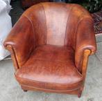 Schapenleren club fauteuil Kings Design + BEZORGING GRATIS, Gebruikt, ., Chesterfield, Ophalen of Verzenden