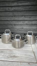 3 st kookpannen Sigg rvs, Huis en Inrichting, Ophalen, Gebruikt, Rvs, Pannenset