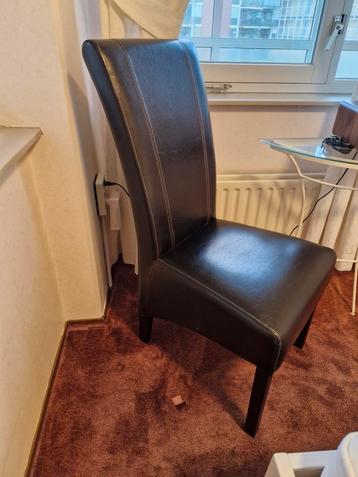 3 Bruine leren eethoekstoelen - stevig! beschikbaar voor biedingen