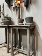 Bijzet tafel tafeltje oud hout stoer robuust landelijk wonen, Ophalen, Nieuw, Nvt, 60 cm of meer