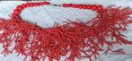 Rode Ketting met Koraal-achtige Hanger, Sieraden, Tassen en Uiterlijk, Kettingen, Met hanger, Kunststof, Ophalen of Verzenden