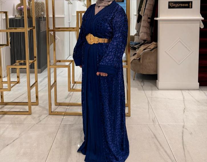 Marokkaanse Jurk, Kleding | Dames, Gelegenheidskleding, Zo goed als nieuw, Galajurk, Maat 42/44 (L), Blauw, Ophalen of Verzenden