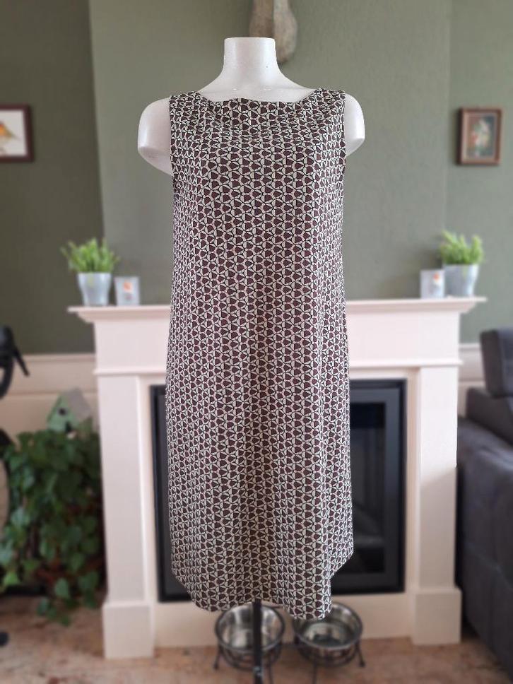 Maliparmi groen bruin jurk IT 46 NL 40 M Gratis Verzenden !, Kleding | Dames, Jurken, Zo goed als nieuw, Maat 38/40 (M), Bruin