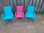3 kinder tuinstoeltjes, stapelbaar, Ophalen, Gebruikt, Kunststof, Stapelbaar