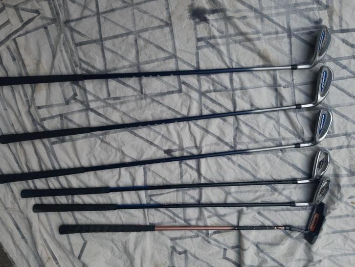 Diverse golf clubs, 6 stuks, Bazooka en Capron, voor Junior, Sport en Fitness, Golf, Gebruikt, Club, Overige merken, Ophalen