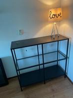 IKEA VITTSJÖ stellingkast - gehard glas en metaal, Ophalen, 100 tot 150 cm, 25 tot 50 cm, Glas