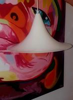 Heksenhoed hanglamp wit metaal vintage, Ophalen, Metaal, Minder dan 50 cm