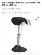 Zit-sta kruk euroseats ca. 55 tot 88 cm beweegbaar, Ophalen, Ergonomisch, Zwart, Bureaukruk