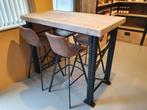Unieke bartafel van steigerhout en staal elke maat en vorm, 5 krukken of meer, Ophalen, Nieuw, 90 cm of meer