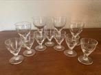 11 oud geslepen glazen / glaasjes,  van een glasservies, Overige typen, Ophalen of Verzenden, Zo goed als nieuw