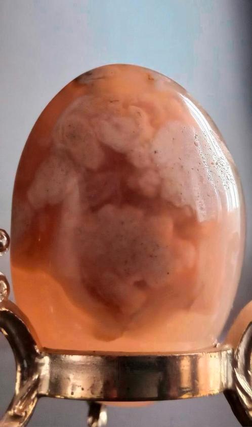Flower Agate Palm (standhouder is niet van metaal gemaakt), Verzamelen, Mineralen en Fossielen, Mineraal, Ophalen of Verzenden