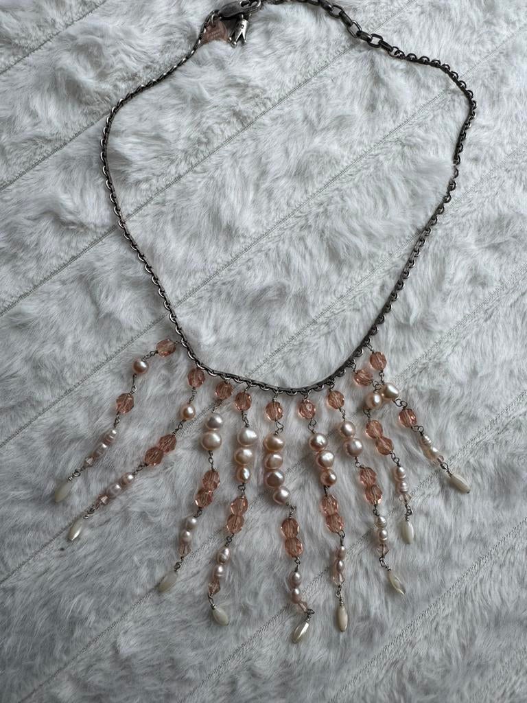 Parelsnoer, Sieraden, Tassen en Uiterlijk, Kettingen, Ophalen of Verzenden, Gebruikt, Wit, Overige materialen