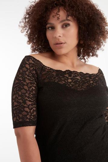 Nieuw: zwart kanten shirt MS Mode XXL beschikbaar voor biedingen