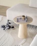 Travertine bijzettafel - 45x45x45, Overige materialen, Minder dan 55 cm, Rond, Zo goed als nieuw