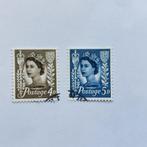 Engeland Jersey  Mi 4 + 5, Ophalen of Verzenden, Gestempeld