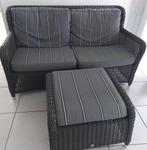 Tuinbank en hocker, Tuin en Terras, Tuinsets en Loungesets, Ophalen, Zo goed als nieuw, Wicker, Hocker