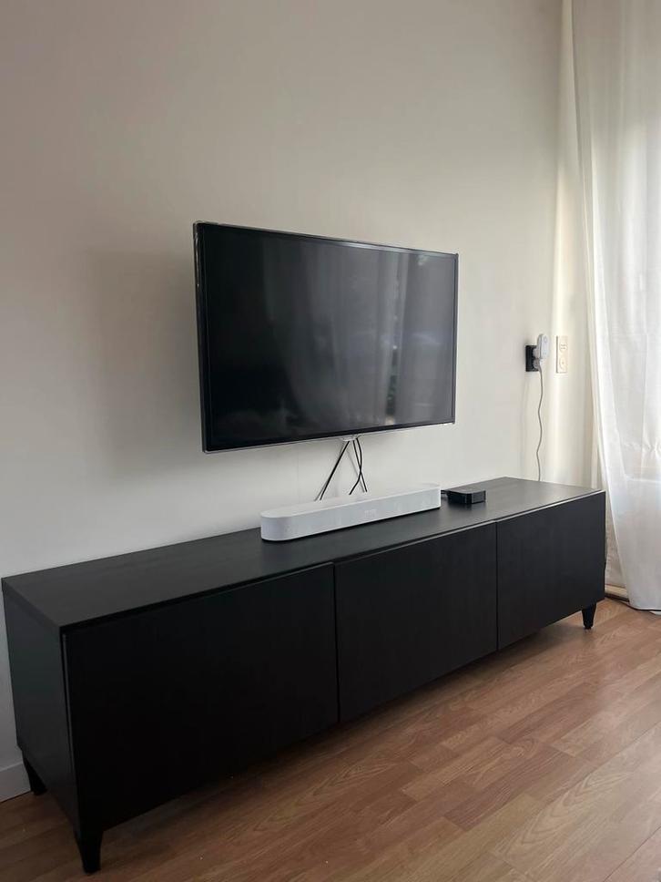 Ikea Besta TV Meubel - Zwart -, Huis en Inrichting, Kasten | Televisiemeubels, Zo goed als nieuw, Minder dan 100 cm, 100 tot 150 cm