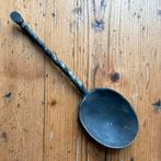 Tinnen lepel met paardenhoef - 17e E - grachtvondst Leiden, Antiek en Kunst, Ophalen of Verzenden