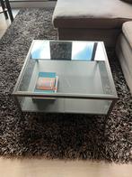 Salontafel brons metaal met glas, Huis en Inrichting, Tafels | Salontafels, Ophalen, 50 tot 100 cm, Vierkant, 50 tot 100 cm