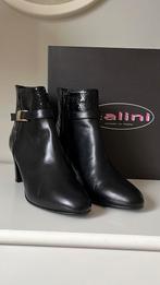 Nieuwe Nalini zwart leren enkel laarsjes flink hak, Zwart, Lage of Enkellaarzen, Nieuw, Ophalen of Verzenden