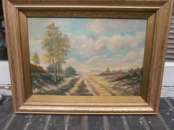 HANS WOLVEN, Mooi zonnig Veluws Landschap Mooie lijst beschikbaar voor biedingen