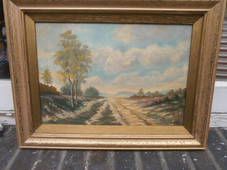 HANS WOLVEN, Mooi zonnig Veluws Landschap Mooie lijst, Antiek en Kunst, Kunst | Schilderijen | Klassiek, Ophalen