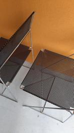 Niels Jørgen Haugesen design stoelen, vintage, metaal, Huis en Inrichting, Stoelen, Twee, Vintage, Ophalen of Verzenden, Metaal