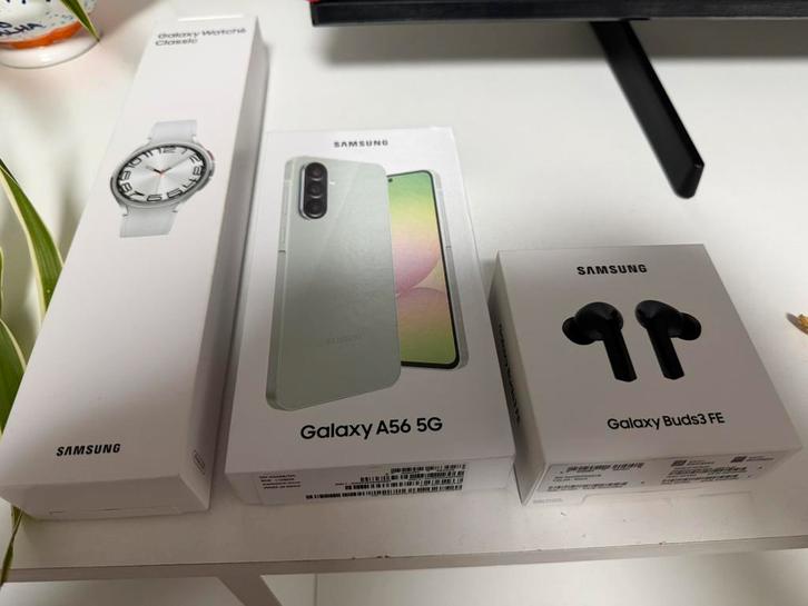 Samsung A56 128 nieuw +Wacth 6 47mm classic LTE +Buds FE, Telecommunicatie, Mobiele telefoons | Samsung, Nieuw, Galaxy A, 128 GB