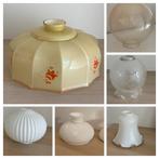 Diverse vintage glazen lampenkappen, Huis en Inrichting, Lampen | Lampenkappen, Ophalen of Verzenden, Zo goed als nieuw, Rond