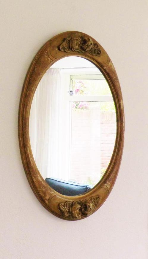 Art Nouveau spiegel., Antiek en Kunst, Antiek | Spiegels, Minder dan 50 cm, Minder dan 100 cm, Ovaal, Ophalen of Verzenden