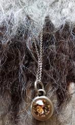 Zilveren ketting met hangertje, Met kristal, Ophalen of Verzenden, Zo goed als nieuw, Zilver