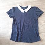 donker blauw shirt met witte kraag mt. S, Kleding | Dames, T-shirts, Blauw, Clockhouse, Ophalen of Verzenden, Zo goed als nieuw