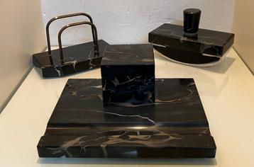 Art deco marmeren bureau set beschikbaar voor biedingen