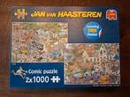 Jan van Haasteren puzzel! De safari en de storm. 2x1000, Ophalen of Verzenden, 500 t/m 1500 stukjes, Zo goed als nieuw, Legpuzzel