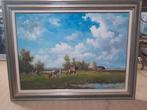 Nederlands landschap schilderij harry van dam, Ophalen