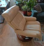 Stressless fauteuil met hocker - beige leer, Huis en Inrichting, Fauteuils, Ophalen, Gebruikt, 75 tot 100 cm, Classic