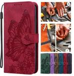 Rood lederen telefoonhoesje vlinder Poco M6 Pro 5G, Ophalen of Verzenden, Nieuw, Hoesje of Tasje