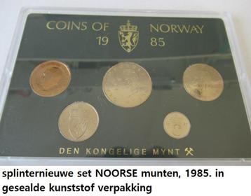 nieuw, gesloten cassette COINS OF NORWAY, set 1985 beschikbaar voor biedingen