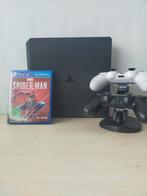 PS4 Slim+2 controllers+ spiderman 4, Met 1 controller, Ophalen of Verzenden, 500 GB, Zo goed als nieuw