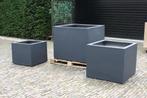 Grote vierkante bloembakken bloempot Fiberstone Antraciet, Tuin en Terras, Ophalen, Tuin, Vierkant, Nieuw