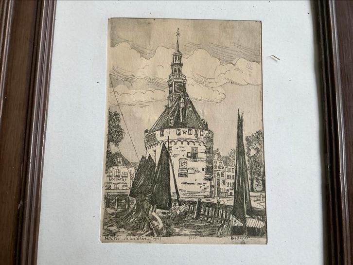 Ets van Matthijssen de Hoofdtoren van Hoorn 1903 nummer 2, Antiek en Kunst, Kunst | Etsen en Gravures, Ophalen of Verzenden
