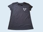 Zwart T-shirt met hartje maat S ~ TH0053, Kleding | Dames, T-shirts, Zwart, Ophalen of Verzenden, Zo goed als nieuw, Korte mouw